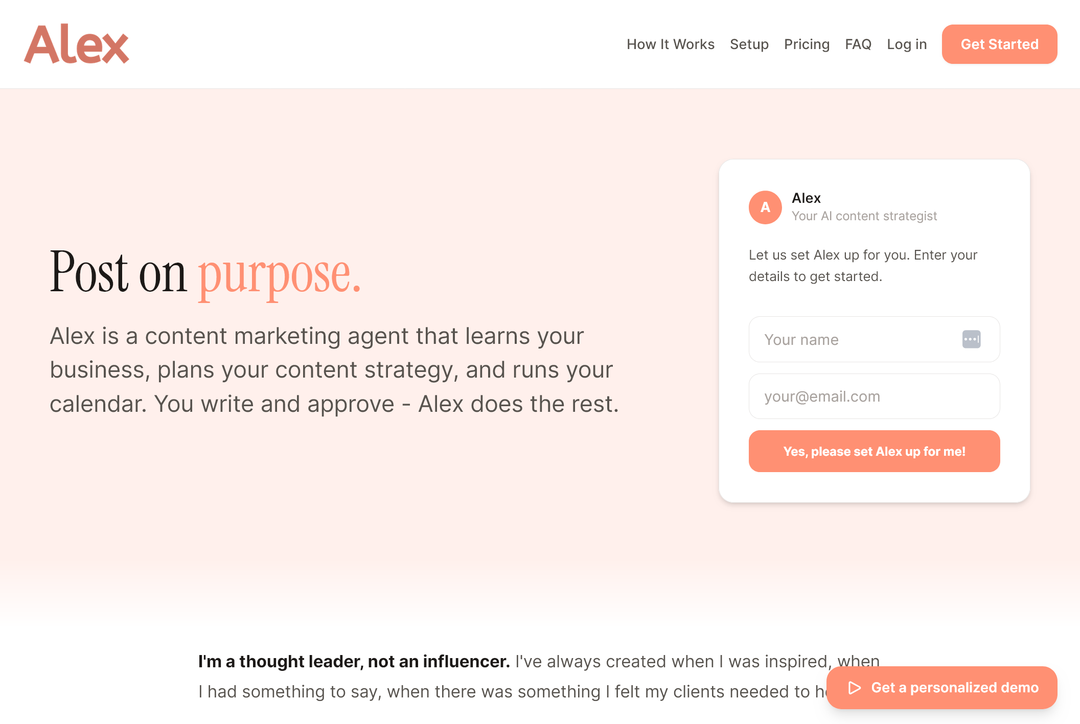 Alex, an AI content strategist